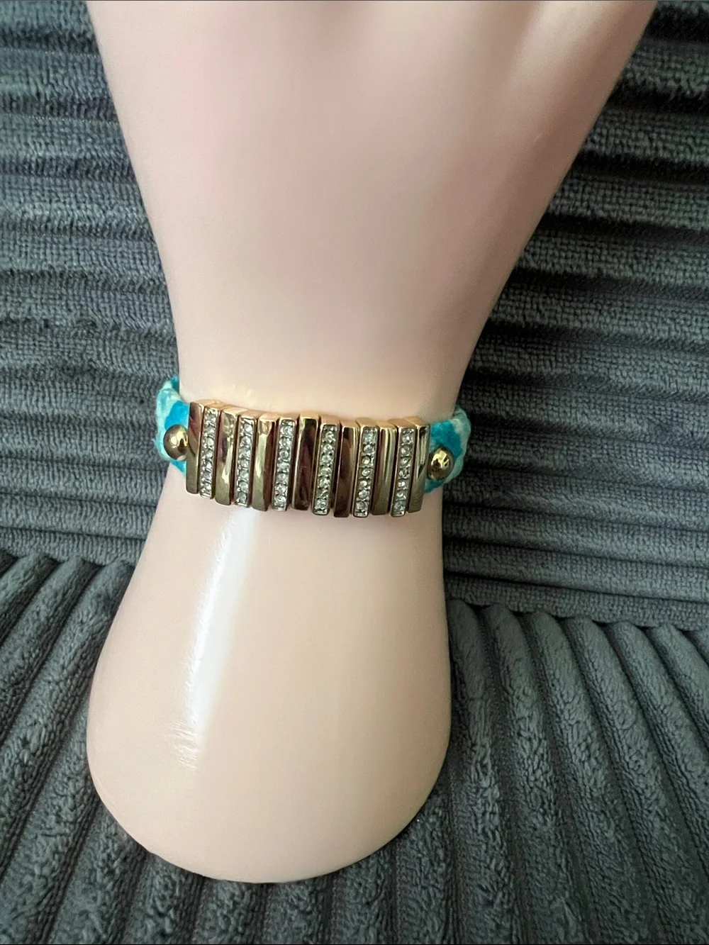Juicy Couture | Blue Braided Bracelet Gold Bar